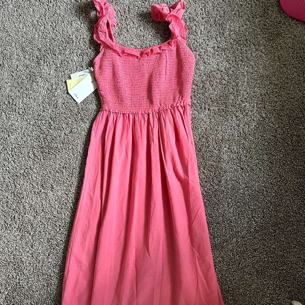 Pink Ruffled Sundress - Midi Length
